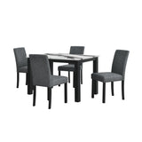 Sarang - Panda Dining Table With 4 Padded Dining Chairs - Black