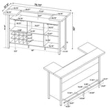 Bellemore - Freestanding Home Bar Wine Cabinet - Gray Driftwood by CoasterEssence | Bel Furniture
