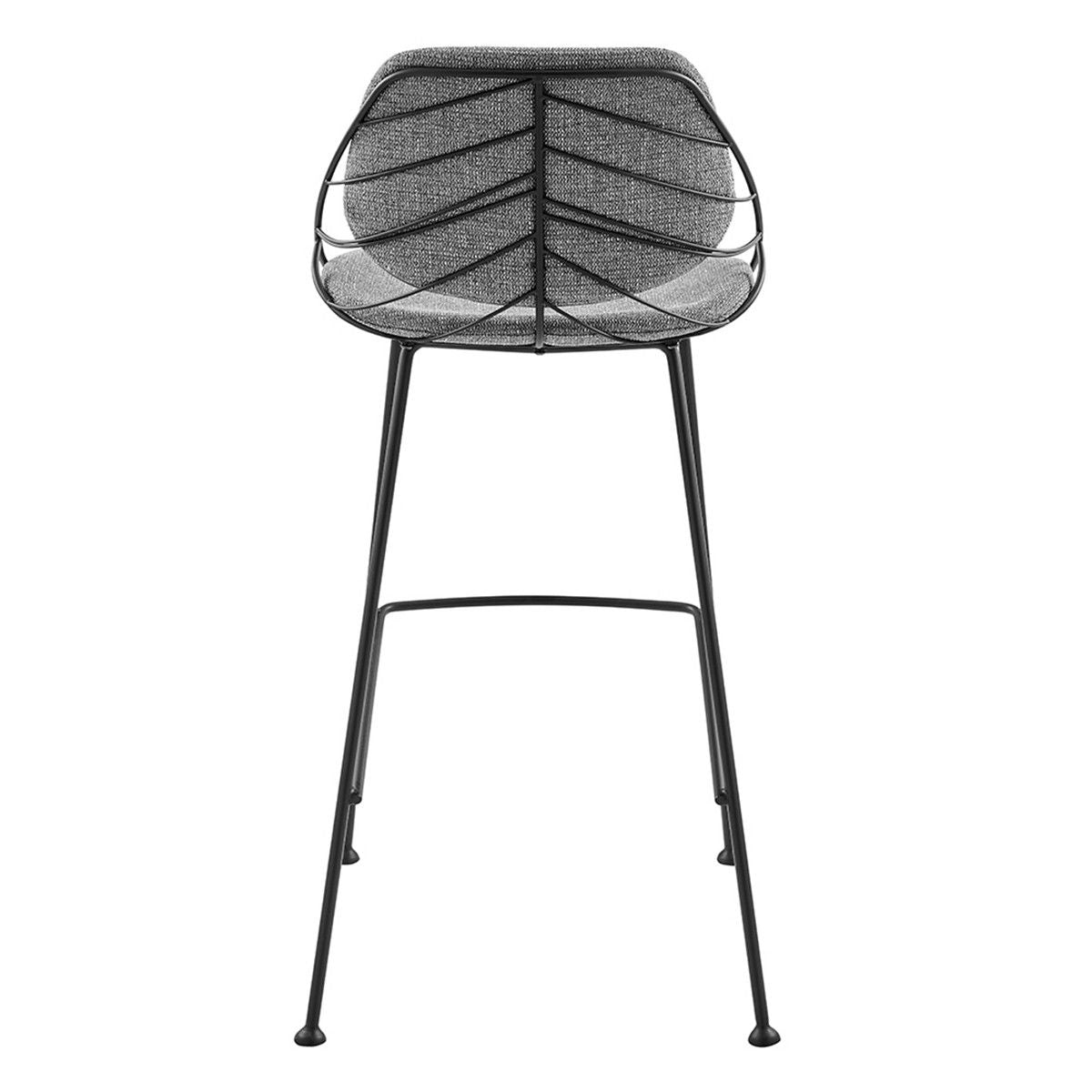 Steel Low Back Bar Height Bar Chairs (Set of 2) - Light Gray / Black