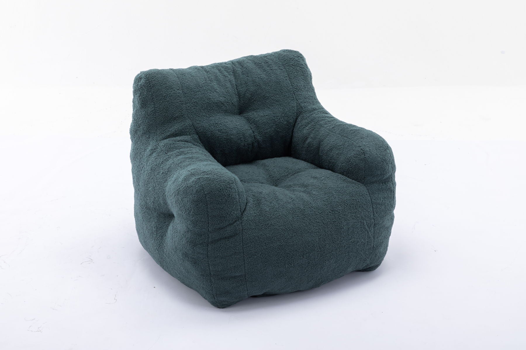 Soft Teddy Fabric Tufted Foam Bean Bag Chair With Teddy Fabric