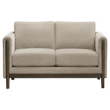 Islington - Fabric Upholstered Panel Arm Loveseat - Taupe