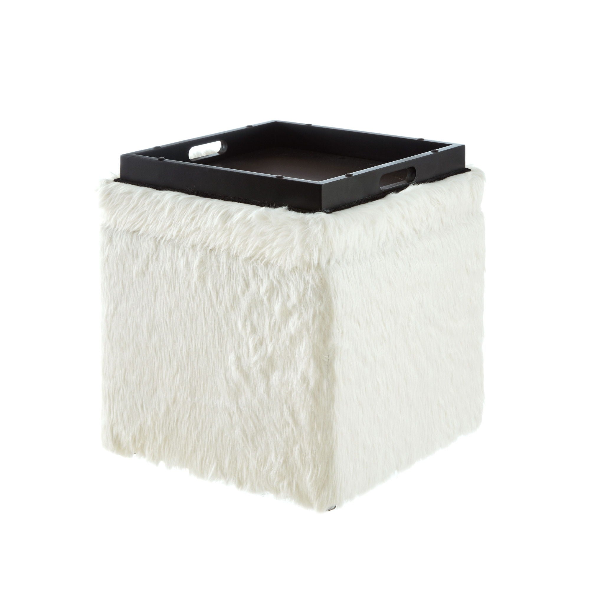 Faux Fur Storage - White / Black