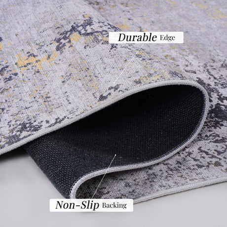 Maval - 8' X 10' Area Rug Washable - Gray / Gold - view 9