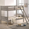 Ryder - Wood Bunk Bed With Mattress Gray Twin over Twin by Coaster Fine Furniture | Bel Furniture