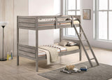 Ryder - Wood Bunk Bed With Mattress Gray Twin over Twin by Coaster Fine Furniture | Bel Furniture