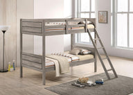 Ryder - Wood Bunk Bed With Mattress Gray Twin over Twin by Coaster Fine Furniture | Bel Furniture