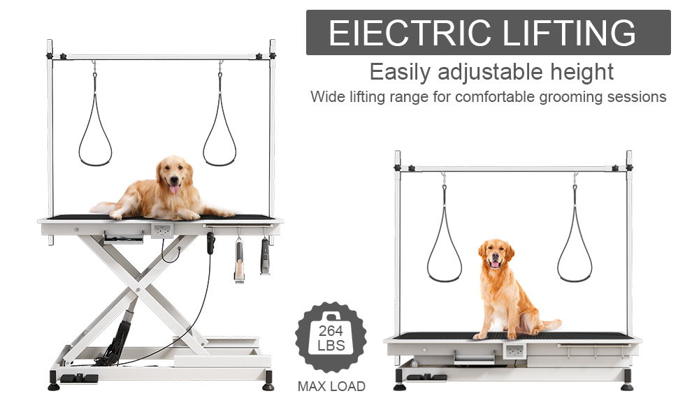 Super Deluxe Electric Pet Grooming Table, 110V / 220V Professional Groomer Recommend Adjustable Height