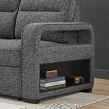 Mitchell - Reversible Sofabed With Storage Chaise, USB And Cup Holders - Dark Gray