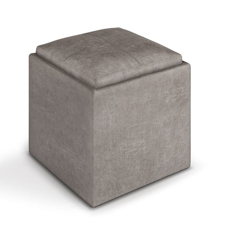 Rockwood - Upholstered Cube Storage Ottoman With Tray - view 72