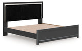 Zuraleus - Upholstered Panel Platform Bed With Roll Slats