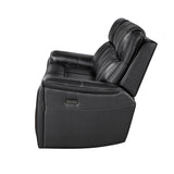 Gary - Power Reclining Sofa With Pillow Top Arms, Hidden Cup Holders - Black