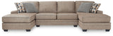 Cannonbrook - Sectional Light Brown 3 Pc. Double Chaise Sectional by Signature Design by Ashley® | Bel Furniture