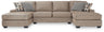 Cannonbrook - Sectional Light Brown 3 Pc. Double Chaise Sectional by Signature Design by Ashley® | Bel Furniture