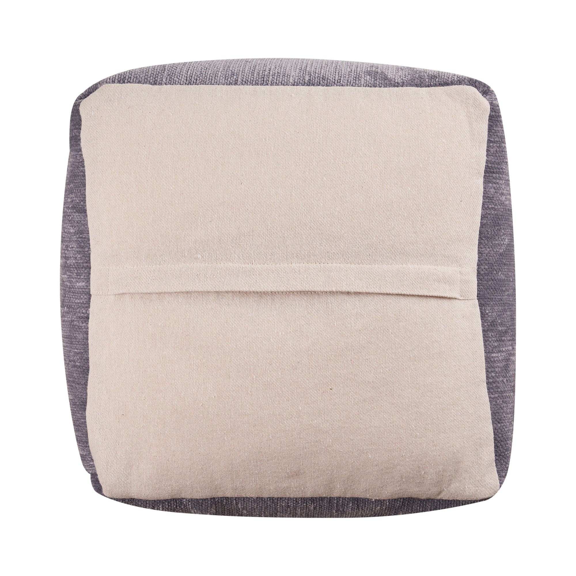 Chenille Cube Pouf Ottoman - Gray