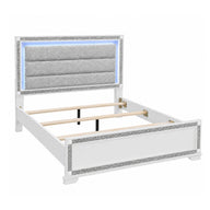 Soulmarie - Bed With LED Lighting And Padded Headboard