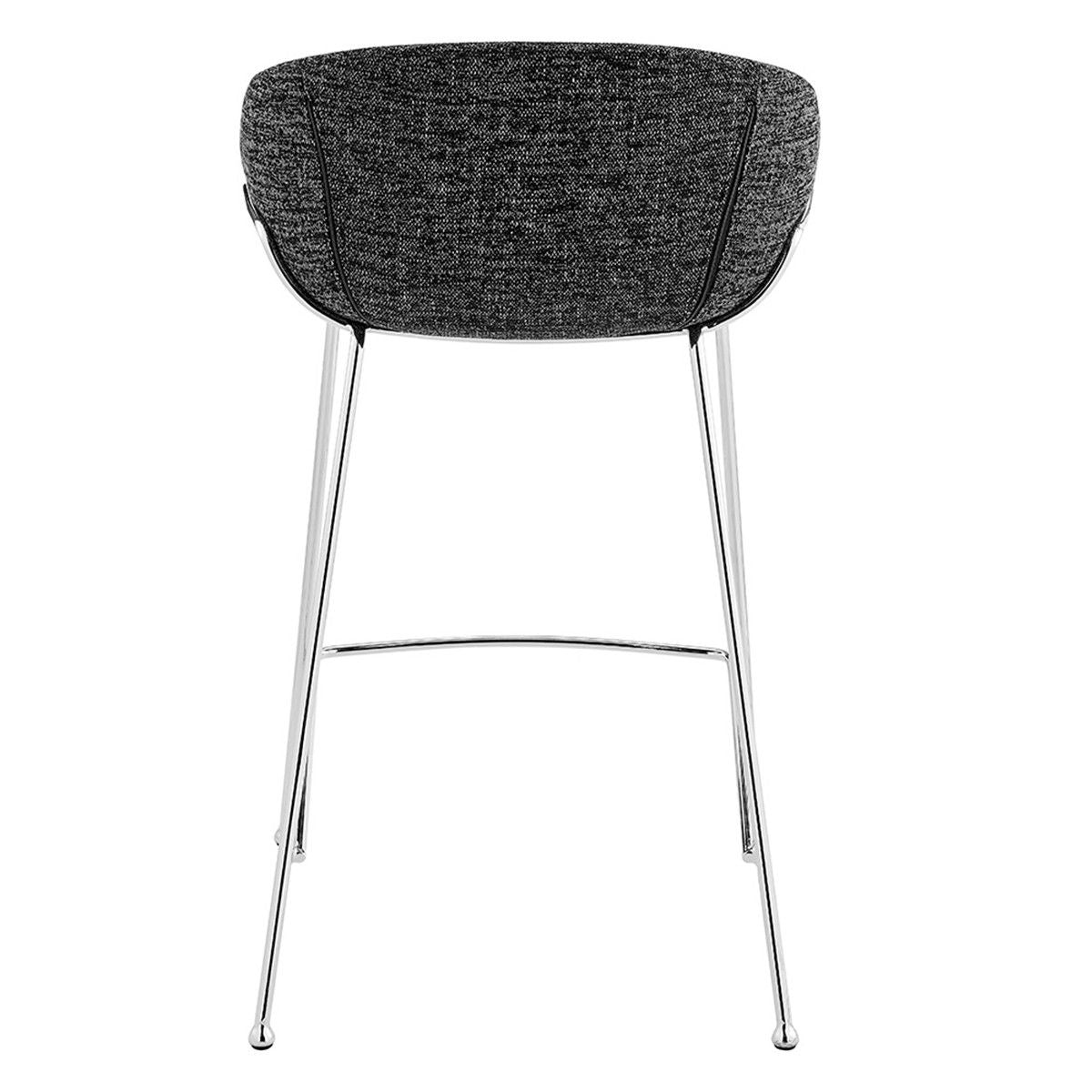 Steel Low Back Counter Height Bar Chairs (Set of 2) - Black / Silver