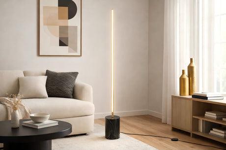 Prism - LED Floor Lamp With On / Off Switch Base - Gold / Marble - view 8