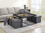 Vinny - Wood Grain Coffee Table Set With Raised Edges by Lilola Home | Bel Furniture