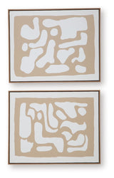 Waldett - Wall Art Set (Set of 2) - Beige / White
