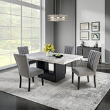 Sheena - 5 Piece Dining Table Set With Base And Chairs - Black
