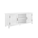 Classic Grooved Door TV Stand For Tvs Up To 65" White by Walker Edison | Bel Furniture