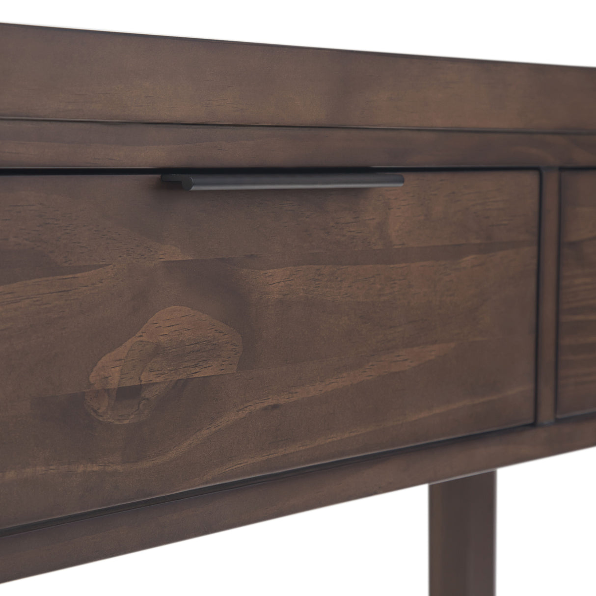 Hollander - Wide Console Table - Warm Walnut Brown by Simpli-Home | Bel Furniture