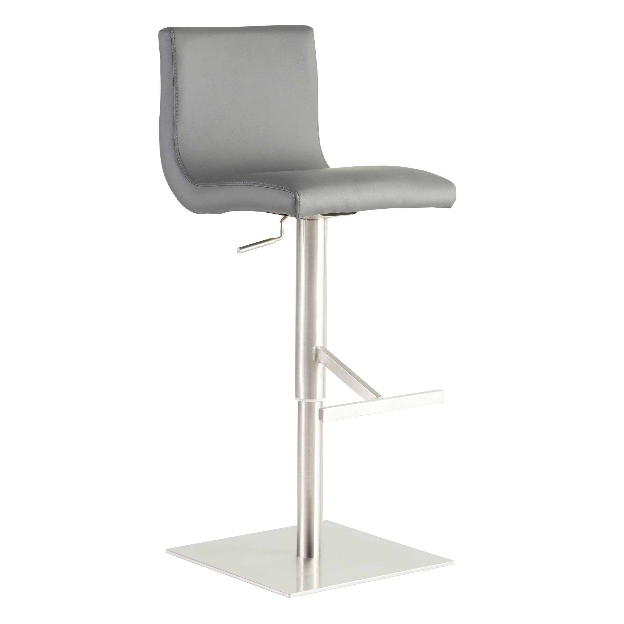 Steel Swivel Low Back Bar Height Bar Chair - Gray / Silver