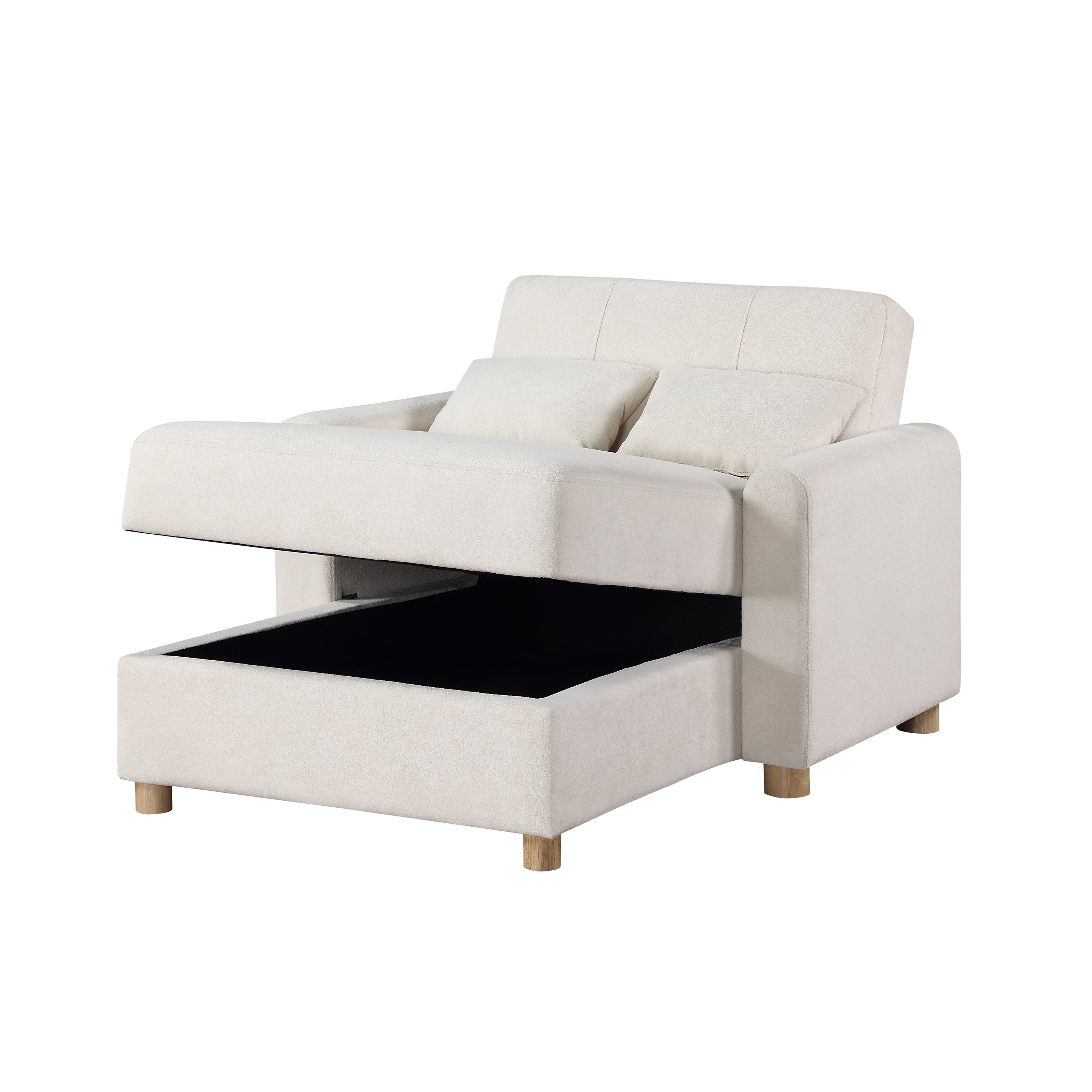 Thomas - 42.5" Convertible Sleeper Chaise Lounge Chair with Storage