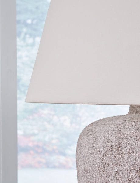 Danry - Distressed Cream - Metal Table Lamp by Signature Design by Ashley® | Bel Furniture