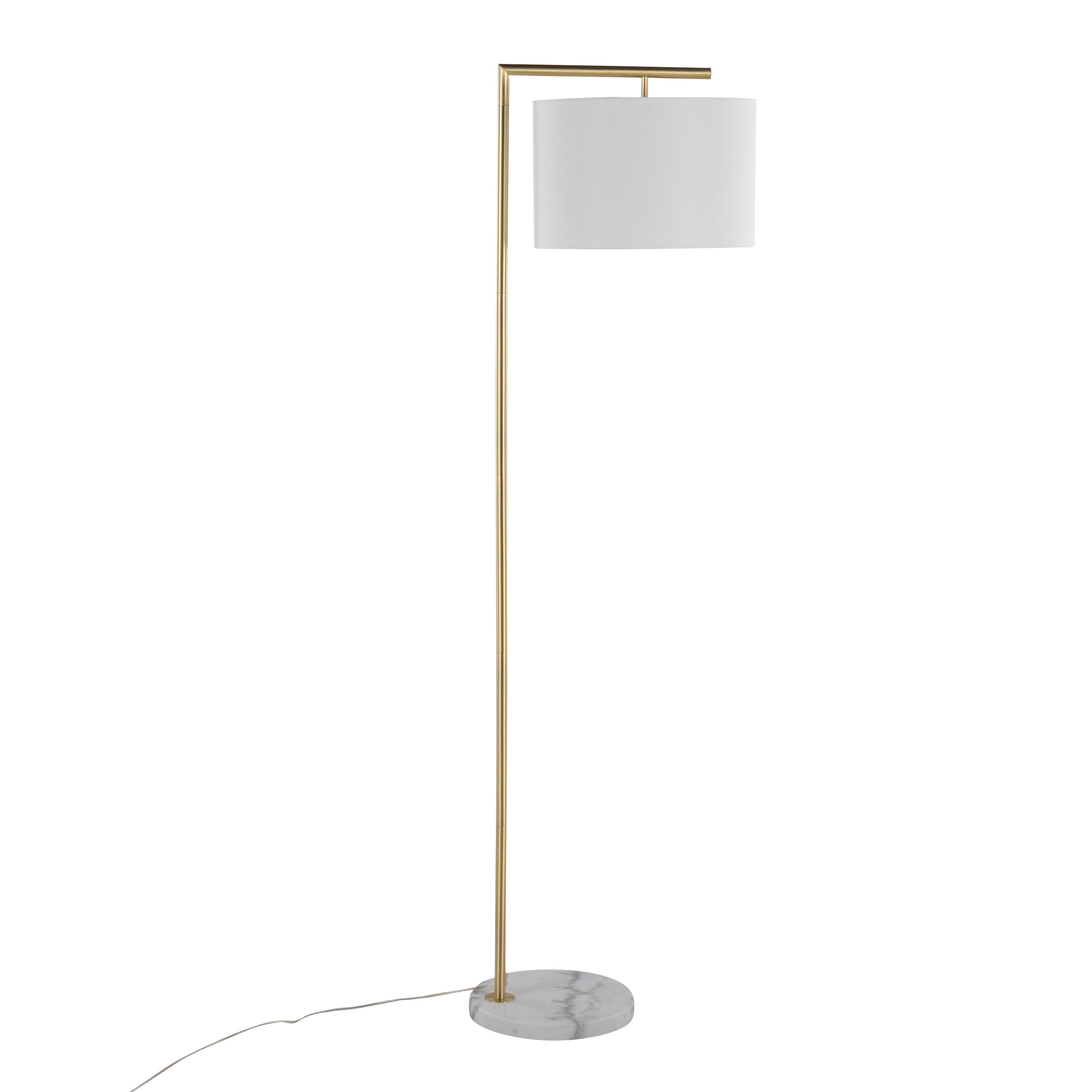 Fran - Contemporary Floor Lamp - Gold / White