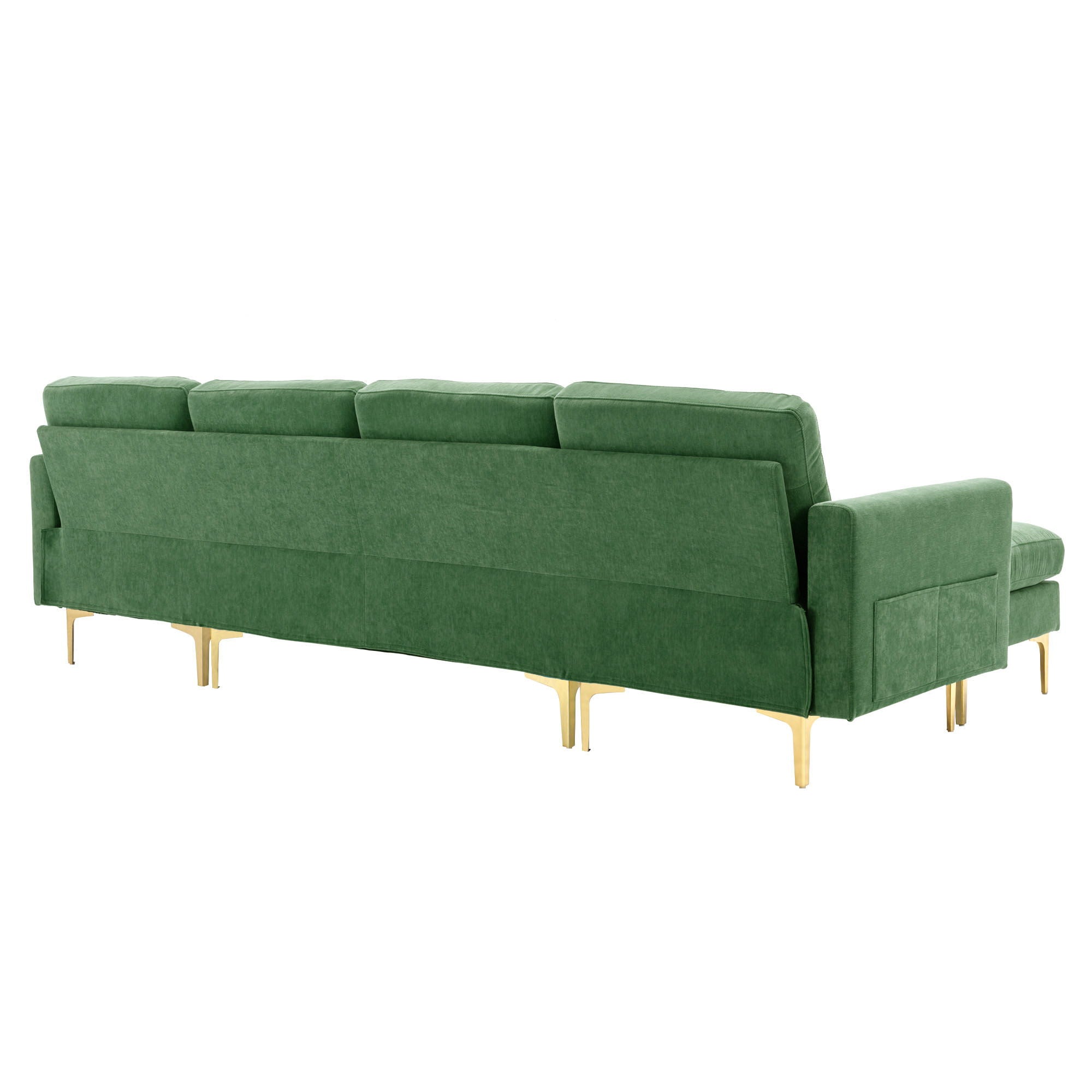 L-Shape Convertible Sectional Sofa Couch With Movable Ottoman For Living Room