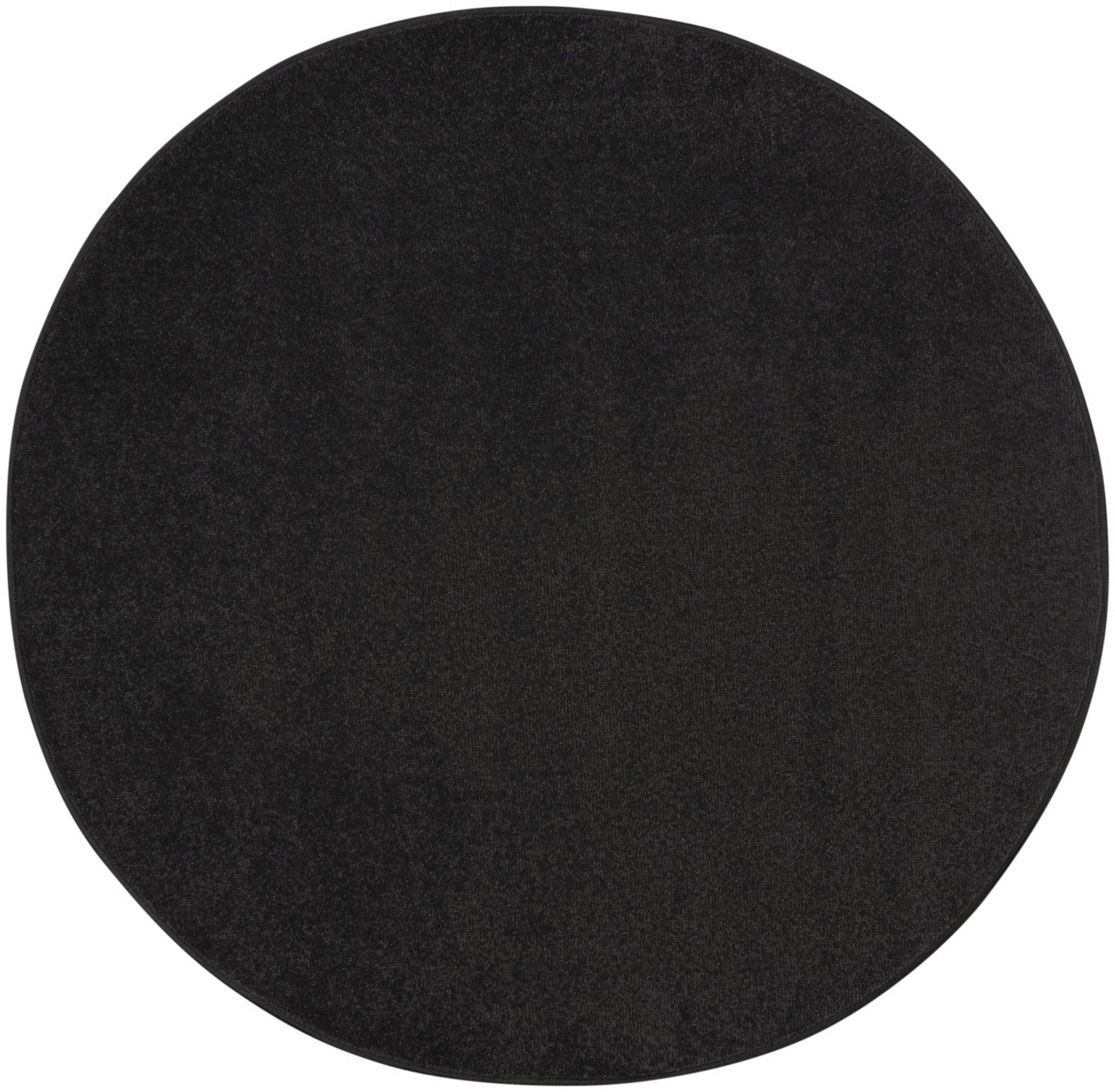 4' X 4' Round Non Skid Indoor / Outdoor Area Rug - Black