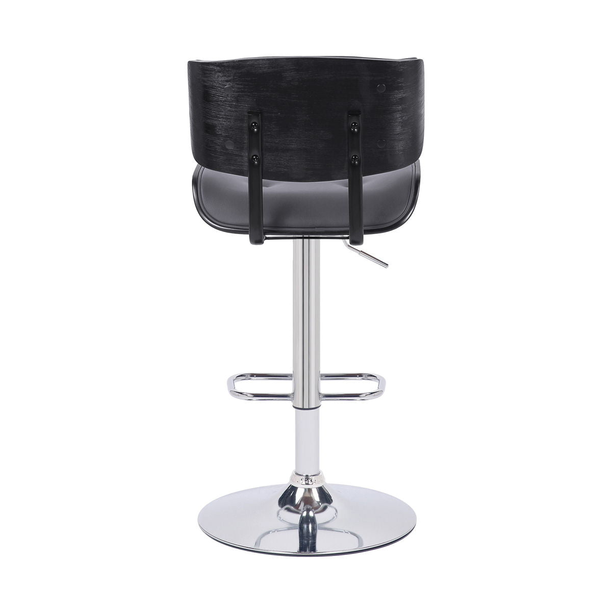 46" Swivel Adjustable Height Bar Chair - Gray / Silver