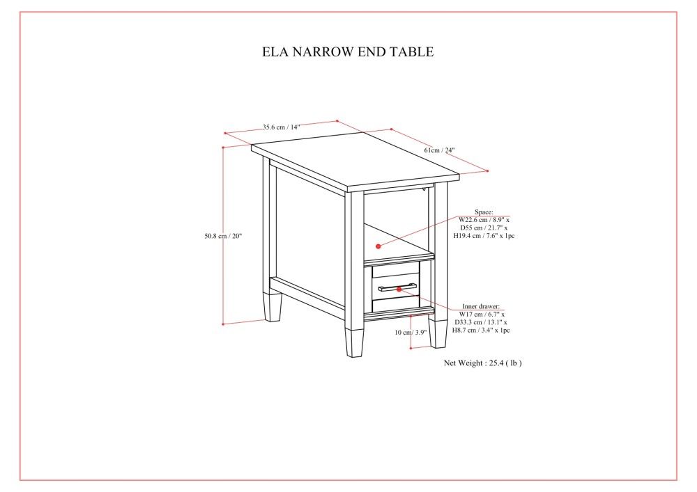 Ela - Narrow End Table - Brown by Simpli-Home | Bel Furniture