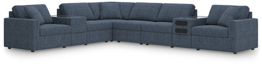 Modmax - Ink - Sectional Blue 8 Pc. Sectional With Audio And Storage Consoles by Signature Design by Ashley® | Bel Furniture