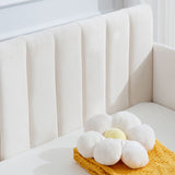 Elena - Boucle Upholstered Daybed, Ribbed Tufted Backrest