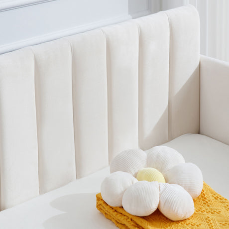 Elena - Boucle Upholstered Daybed, Ribbed Tufted Backrest - view 25