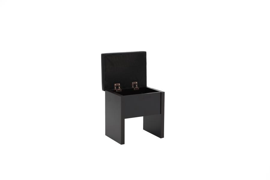 Harvey - Vanity Set With Lift-Top Stool - Cappuccino