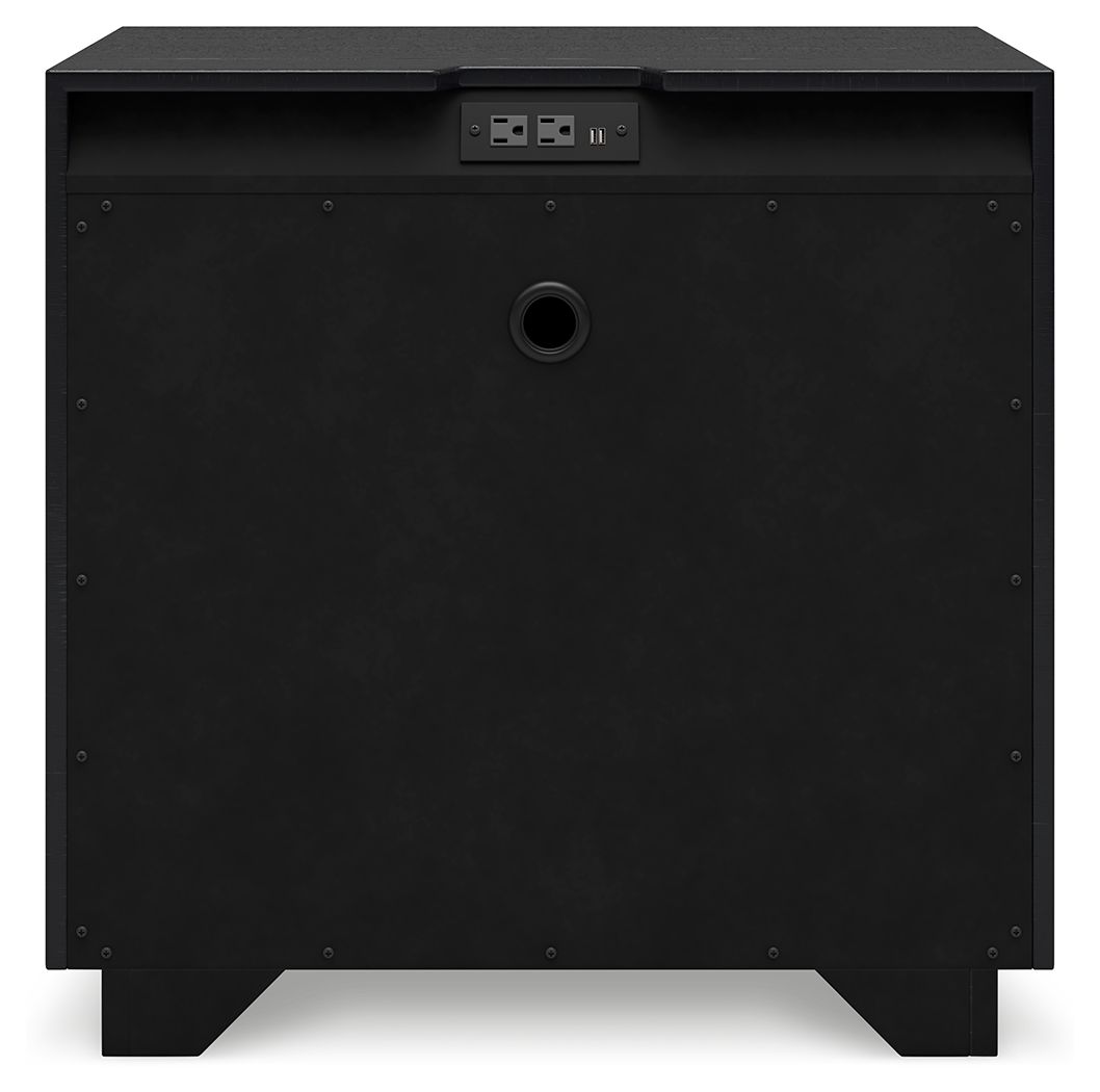 Londer - Black - Two Drawer Night Stand by Millennium® by Ashley | Bel Furniture