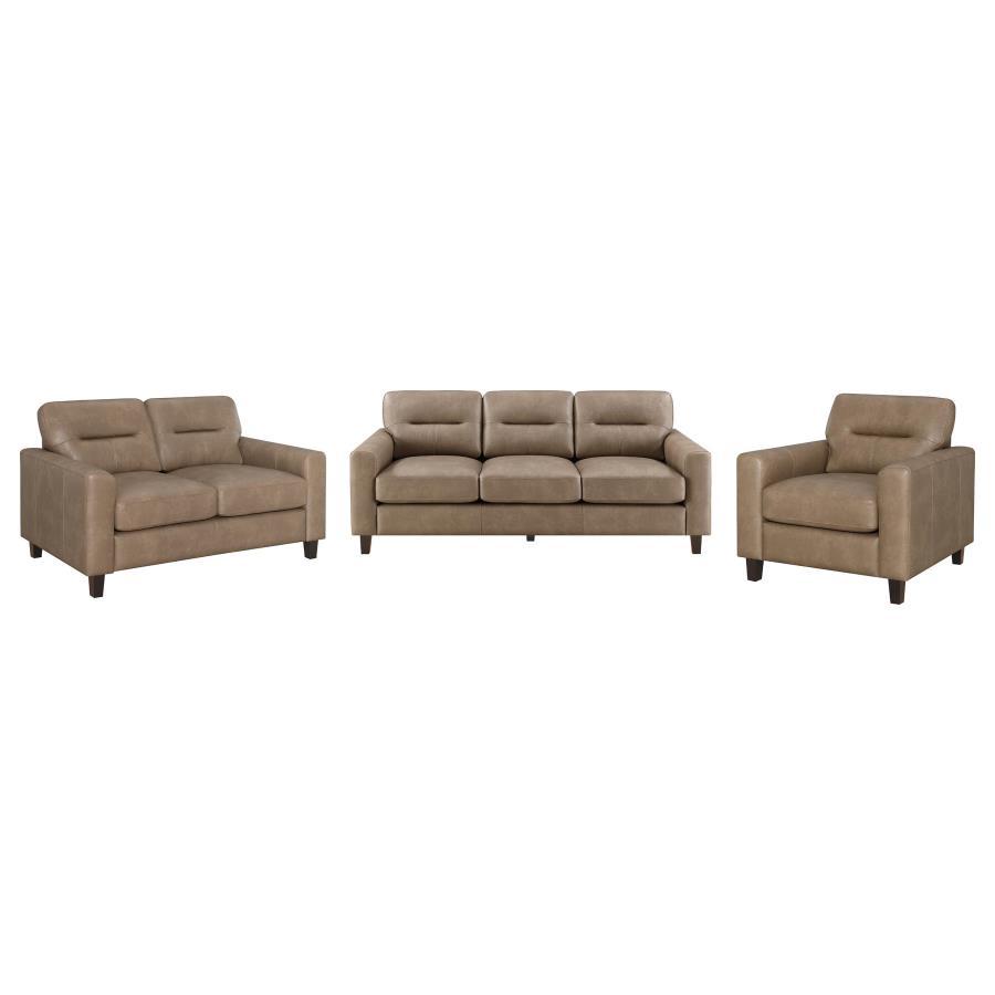 Scotland - Faux Leather Upholstered Sofa Set