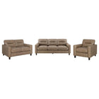 Scotland - Faux Leather Upholstered Sofa Set