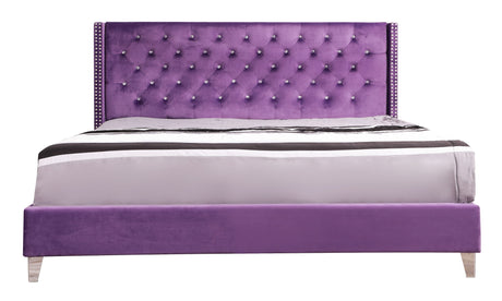 Upholstered Nailhead Trim Chic Bed - view 48