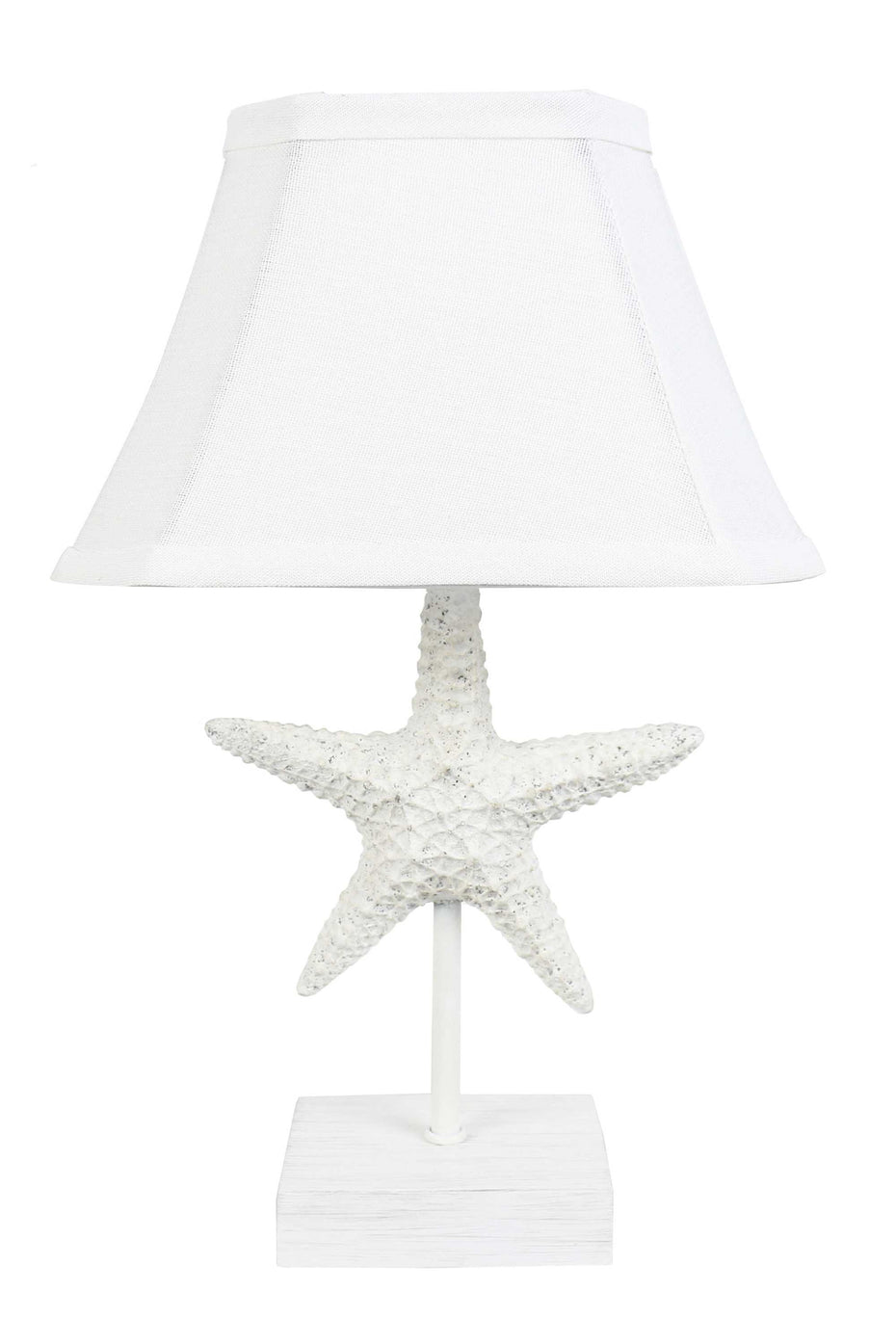 Starfish Accent Lamp With White Bell Shade - White