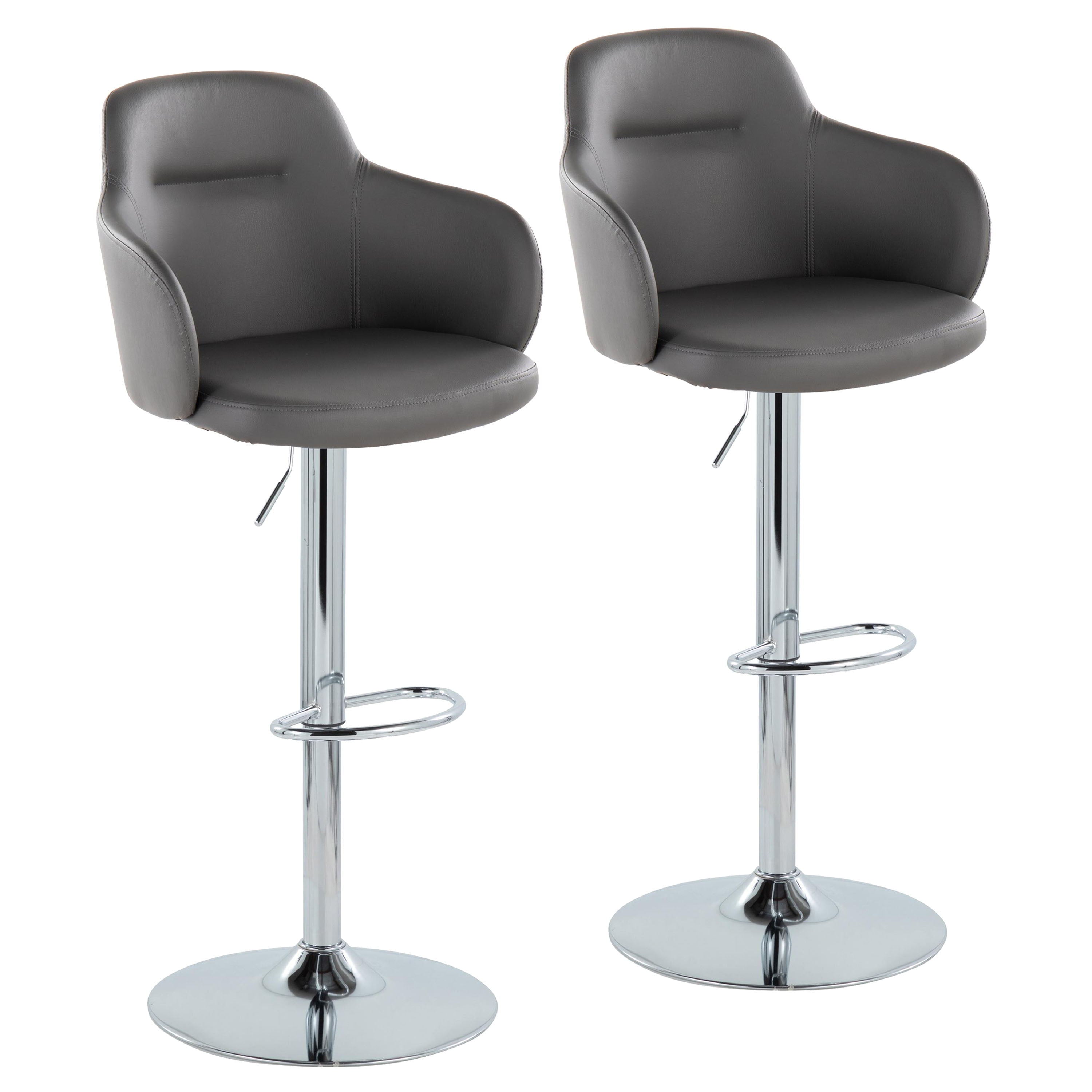 Boyne - Contemporary Adjustable Barstool With Swivel With Oval Footrest (Set of 2)