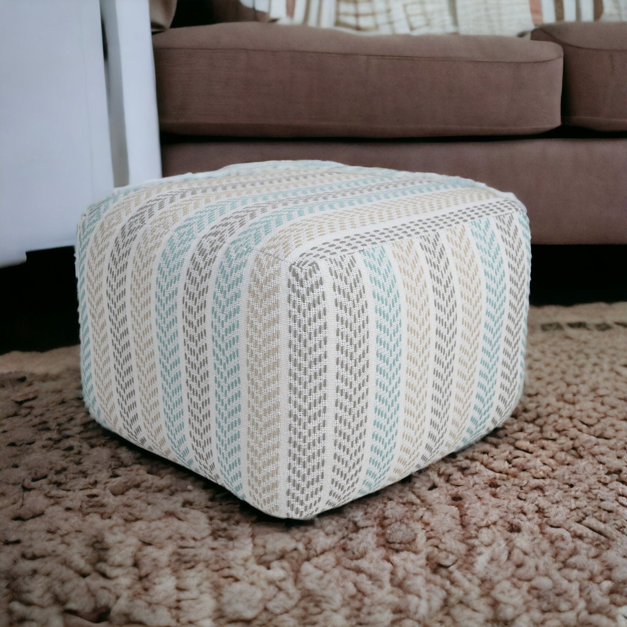 Cotton Ottoman 18" - Blue