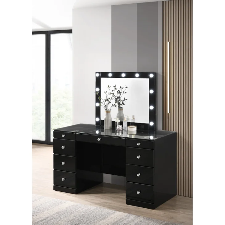 Avery Vanity Top W/Led Black