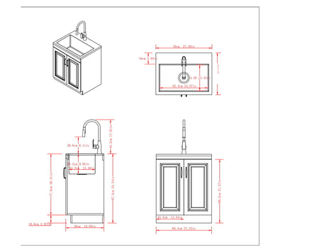 Darwin - Deluxe Laundry Cabinet With Pull-Out Faucet And Stainless Steel Sink - view 25
