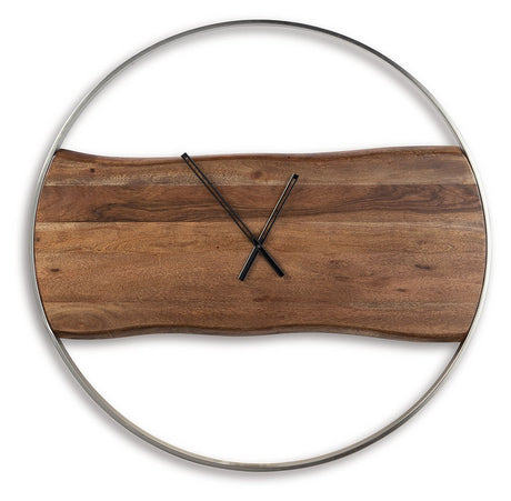 Panchali - Wall Clock - Brown / Silver Finish - view 4