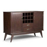 Draper - Mid Century Sideboard Buffet And Wine Rack - Medium Auburn Brown by Simpli-Home | Bel Furniture