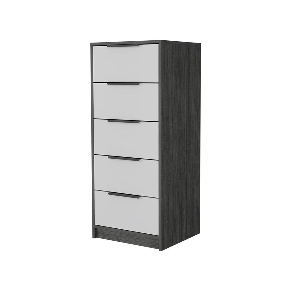 Five Drawer Standard Chest - White / Gray